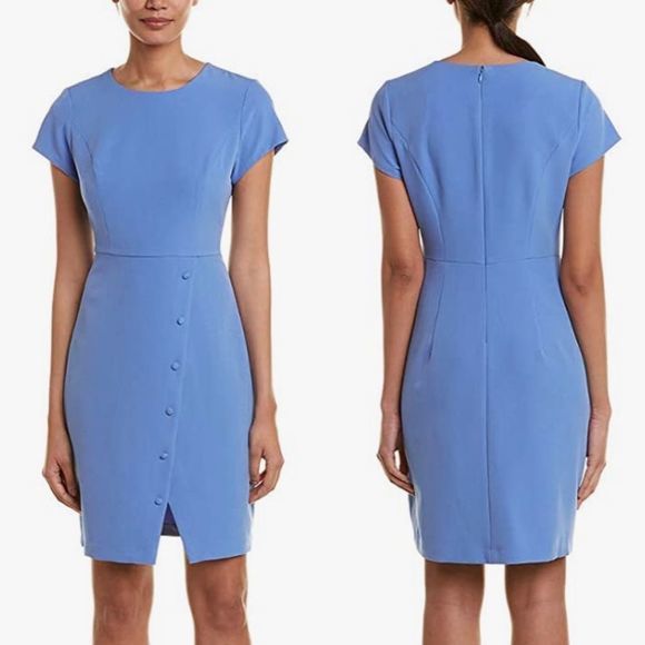 Nanette Nanette Lepore Blue Button Front Dress - Picture 1 of 8